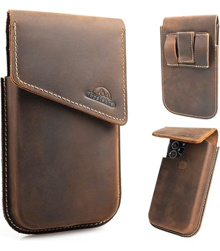 Amazon.com: Topstache Leather Phone Holster for iPhone 17/16/15/14